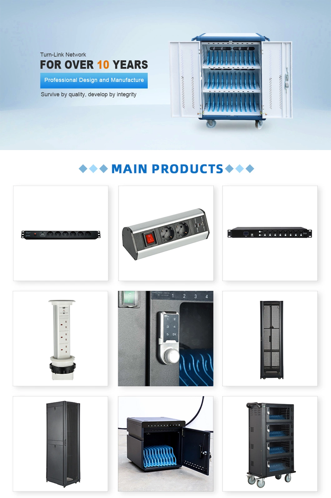 Turn-Link 1u 19&quot; 6 Way Denmark Type Socket Server Rack Mount PDU